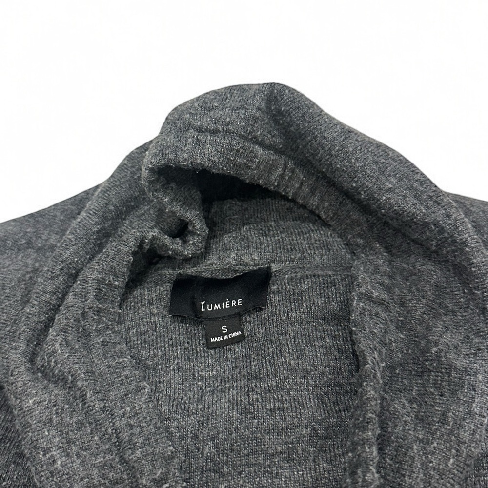 LUMIERE Women’s Cowl Turtleneck Gray Sweater Wity Pockets Small Gray - Picture 4 of 8